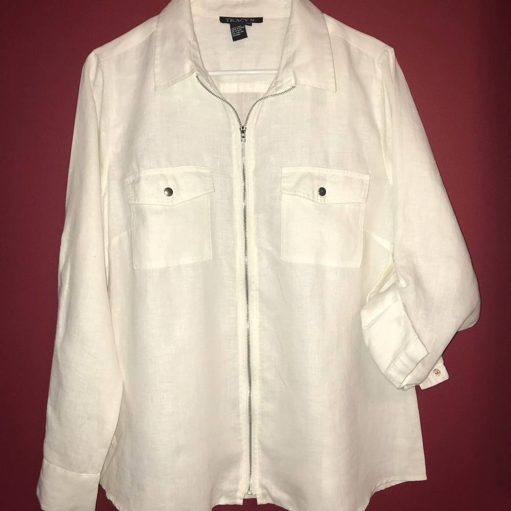 White Linen Shirt/Over-shirt